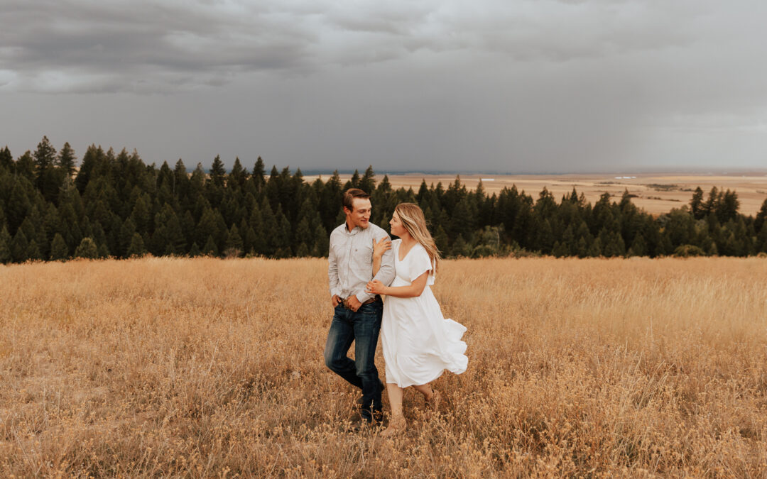 Dani + Colton | Stormy Couples Idaho Mountains