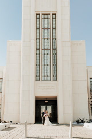 A couple dresses up in their wedding attire on their wedding day to take their romantic and natural documentary styled photos. Photographed by Hannah Lylene Photography.