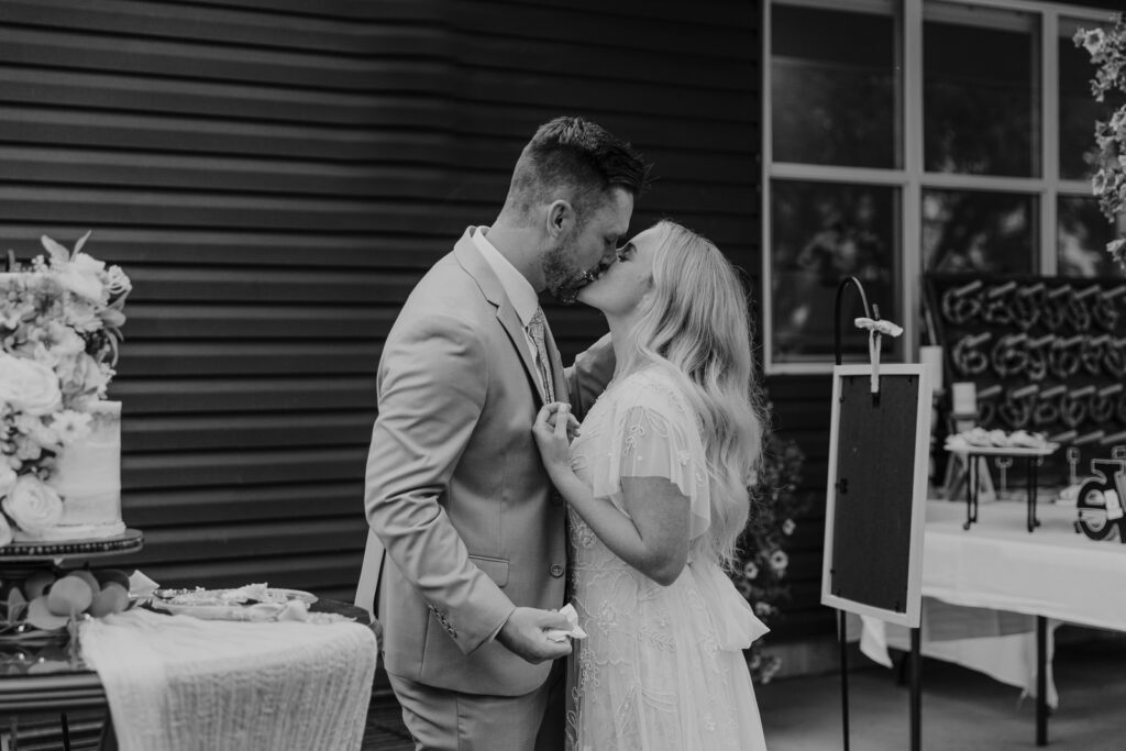 Fort Worth Backyard Wedding Ceremony Cake Smash