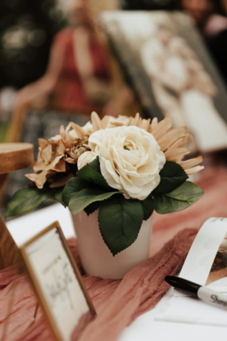 Wedding-Reception-Table-Decor-Pink-and-Orange-DFW Modern Rustic Wedding Reception Table Decor