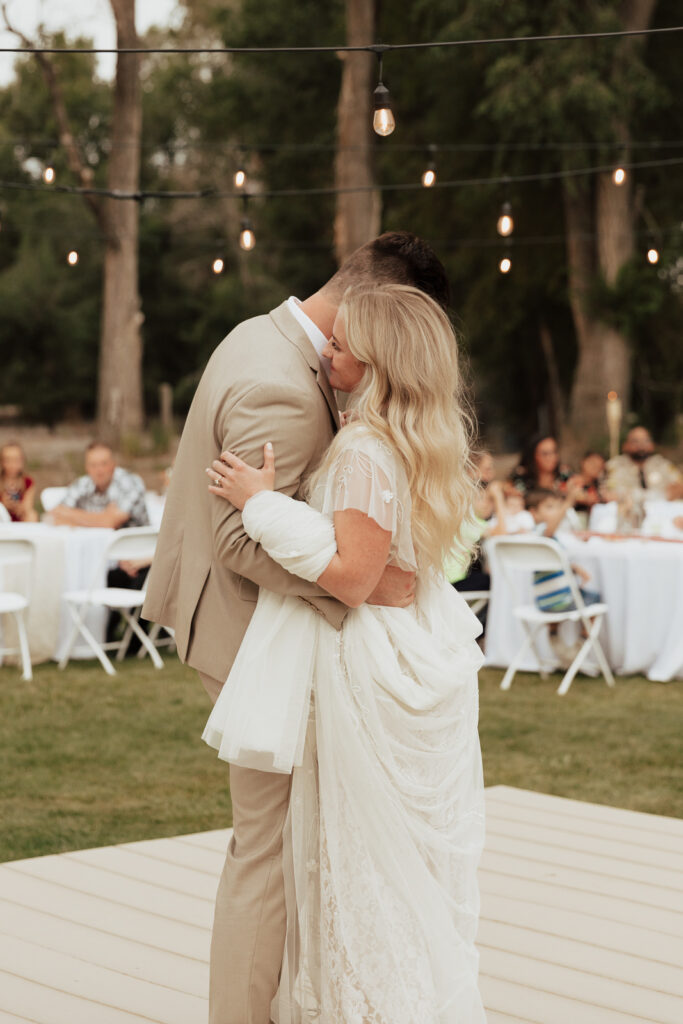 Bride and Groom have their First Dance at their DFW Intimate Wedding Elopement