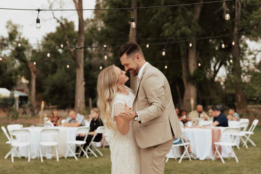 Bride and Groom have their First Dance at their DFW Intimate Wedding Elopement
