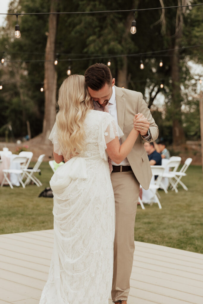 Bride and Groom have their First Dance at their DFW Intimate Wedding Elopement