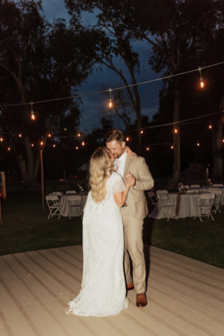 Direct-Flash-DFW-Outdoor-Elopement-Wedding-Ceremony Bride and Groom have their Last Dance at their DFW Intimate Wedding Elopement