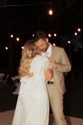 Outdoor-Texas-Flash-Photos-Wedding Bride and Groom have their Last Dance at their DFW Intimate Wedding Elopement
