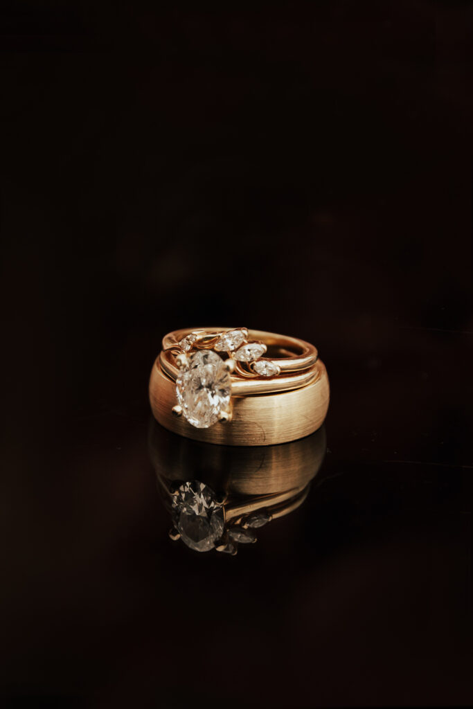 Wedding Ring Detail Shots at a Fort Worth Backyard Wedding Ceremony