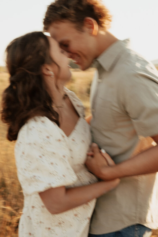 Blurry Vintage image of a young couple