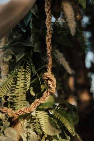 Celtic Wedding Knot tied to a wedding arch