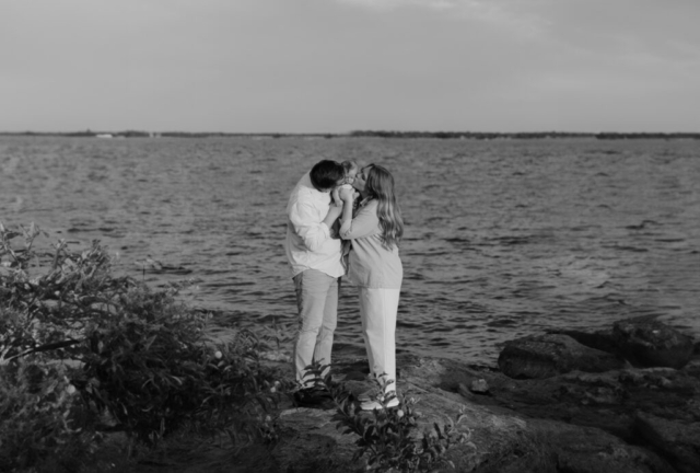 A boy and girl with their son having their family photography session in Grapevine, Texas.