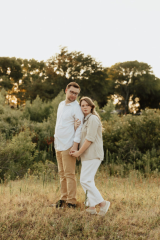 A boy and girl with their son having their family photography session in Grapevine, Texas.