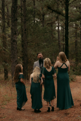 A young blended family has their intimate wedding in the LBJ Grasslands in Fort Worth, Texas by a Texas DFW documentary wedding photographer ( Hannah Lylene Photography)