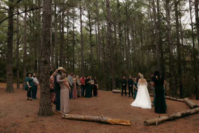 A young blended family has their intimate wedding in the LBJ Grasslands in Fort Worth, Texas by a Texas DFW documentary wedding photographer ( Hannah Lylene Photography)