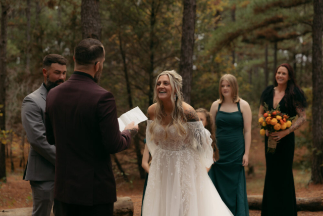 A young blended family has their intimate wedding in the LBJ Grasslands in Fort Worth, Texas by a Texas DFW documentary wedding photographer ( Hannah Lylene Photography)