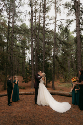 A young blended family has their intimate wedding in the LBJ Grasslands in Fort Worth, Texas by a Texas DFW documentary wedding photographer ( Hannah Lylene Photography)