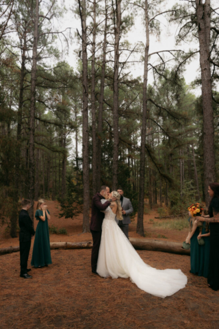 A young blended family has their intimate wedding in the LBJ Grasslands in Fort Worth, Texas by a Texas DFW documentary wedding photographer ( Hannah Lylene Photography)