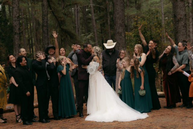 A young blended family has their intimate wedding in the LBJ Grasslands in Fort Worth, Texas by a Texas DFW documentary wedding photographer ( Hannah Lylene Photography)