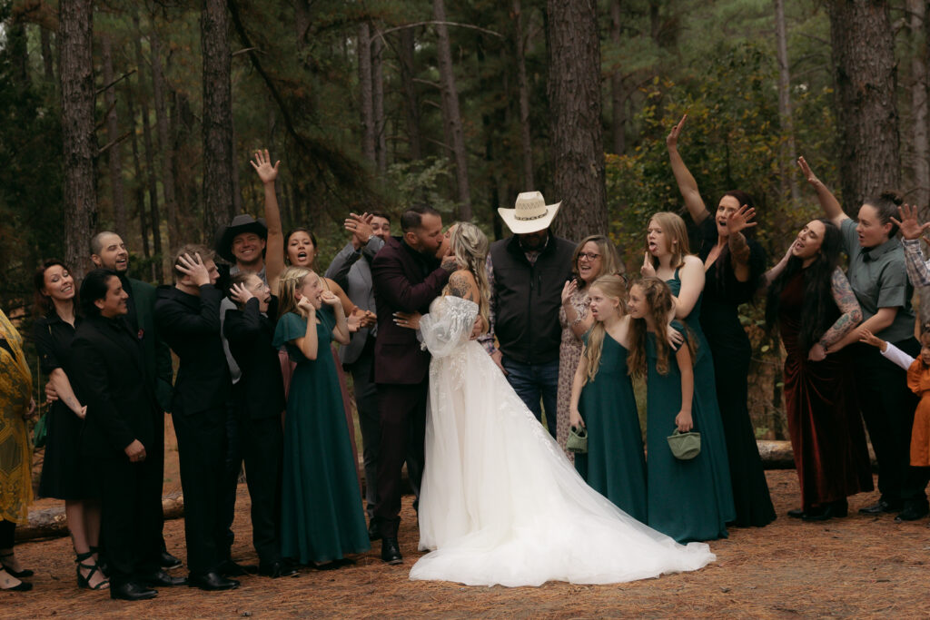 A young blended family has their intimate wedding in the LBJ Grasslands in Fort Worth, Texas by a Texas DFW documentary wedding photographer ( Hannah Lylene Photography)