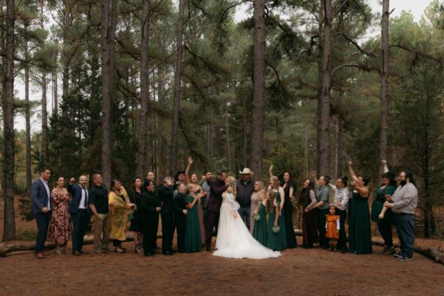 A young blended family has their intimate wedding in the LBJ Grasslands in Fort Worth, Texas by a Texas DFW documentary wedding photographer ( Hannah Lylene Photography)