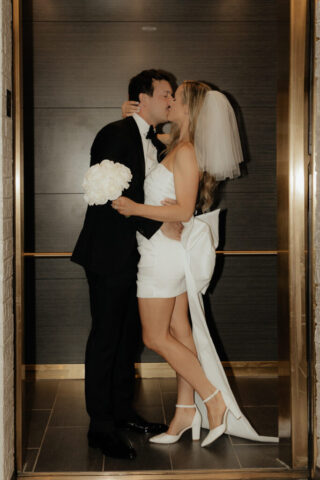 Hannah-Lylene-Dallas-Fort-Worth-Photographer-8971 A bride and groom have a candid documentary elopement wedding ceremony in Dallas, Texas, followed by modern classy bridal portraits and candid photos while interacting with their reception guests.