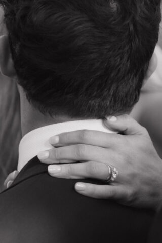 Hannah-Lylene-Dallas-Fort-Worth-Photographer-9123-2 A bride and groom have a candid documentary elopement wedding ceremony in Dallas, Texas, followed by modern classy bridal portraits and candid photos while interacting with their reception guests.