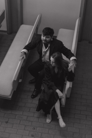 A young couple has their intimate wedding at the Marty Leonard Chapel in Fort Worth, Texas by a Texas DFW documentary wedding photographer ( Hannah Lylene Photography)