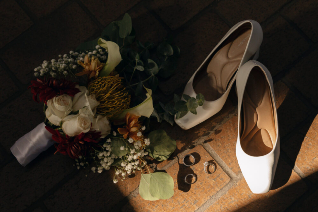 A young couple has their intimate wedding at the Marty Leonard Chapel in Fort Worth, Texas by a Texas DFW documentary wedding photographer ( Hannah Lylene Photography)