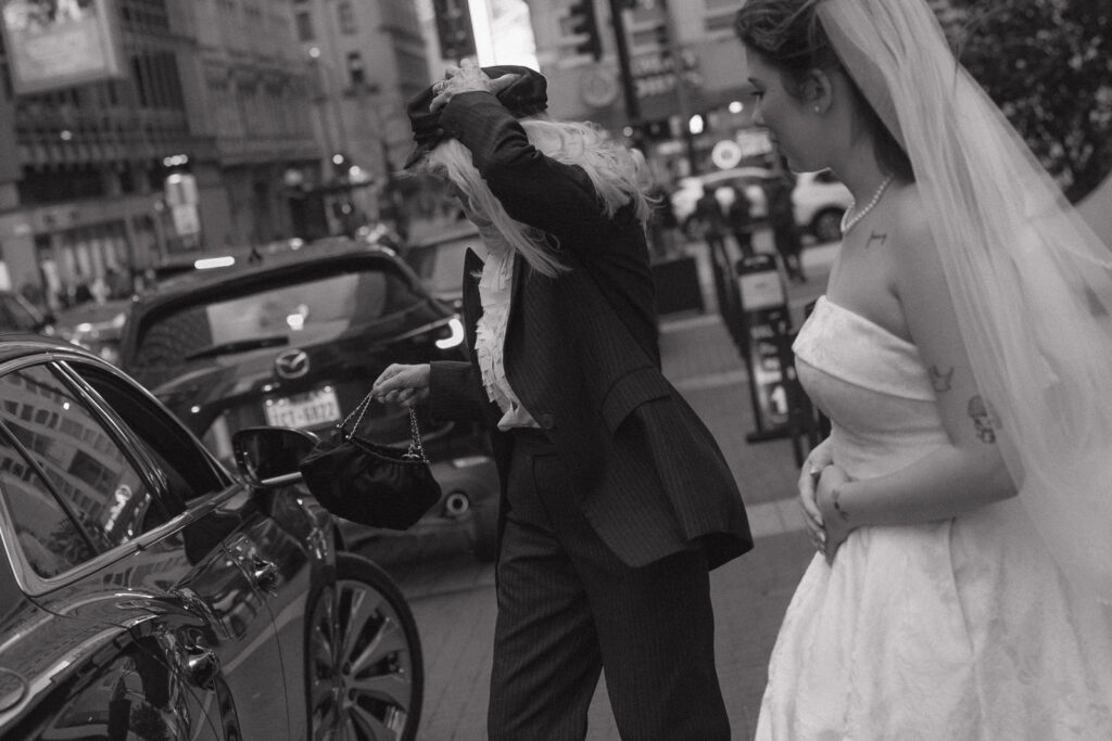 Documentary-style, true-to-color wedding photos from a unique Texas wedding at The Wild Detectives Bookstore in Dallas and The Thompson Hotel. Captured by a DFW wedding photographer, highlighting candid moments and cinematic charm.