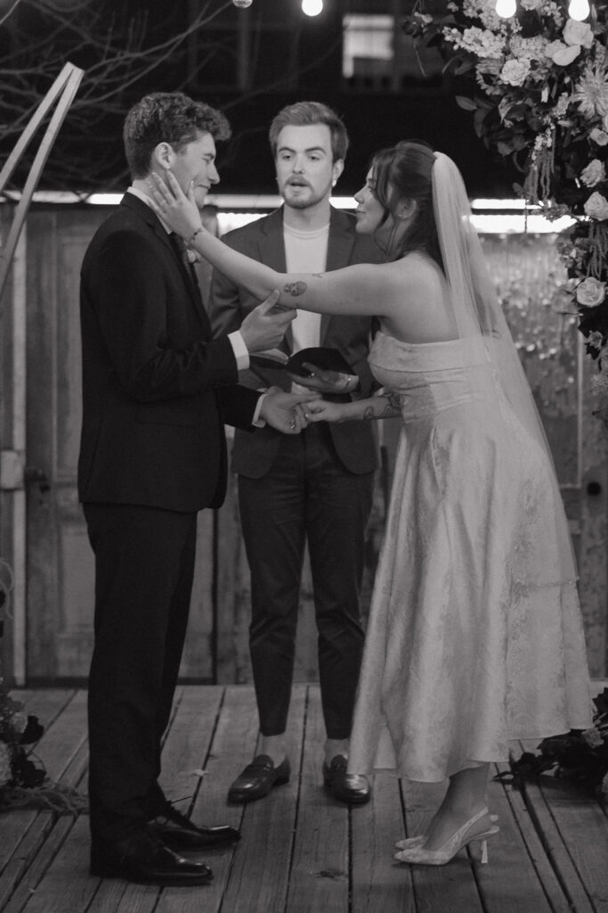 Documentary-style, true-to-color wedding photos from a unique Texas wedding at The Wild Detectives Bookstore in Dallas and The Thompson Hotel. Captured by a DFW wedding photographer, highlighting candid moments and cinematic charm.