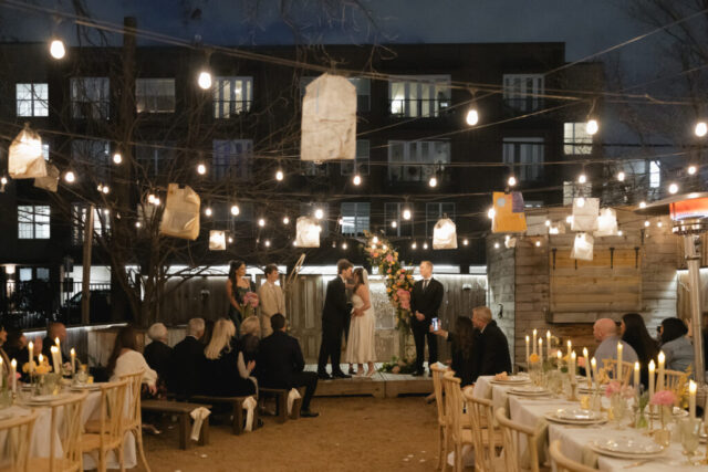 Documentary-style, true-to-color wedding photos from a unique Texas wedding at The Wild Detectives Bookstore in Dallas and The Thompson Hotel. Captured by a DFW wedding photographer, highlighting candid moments and cinematic charm.