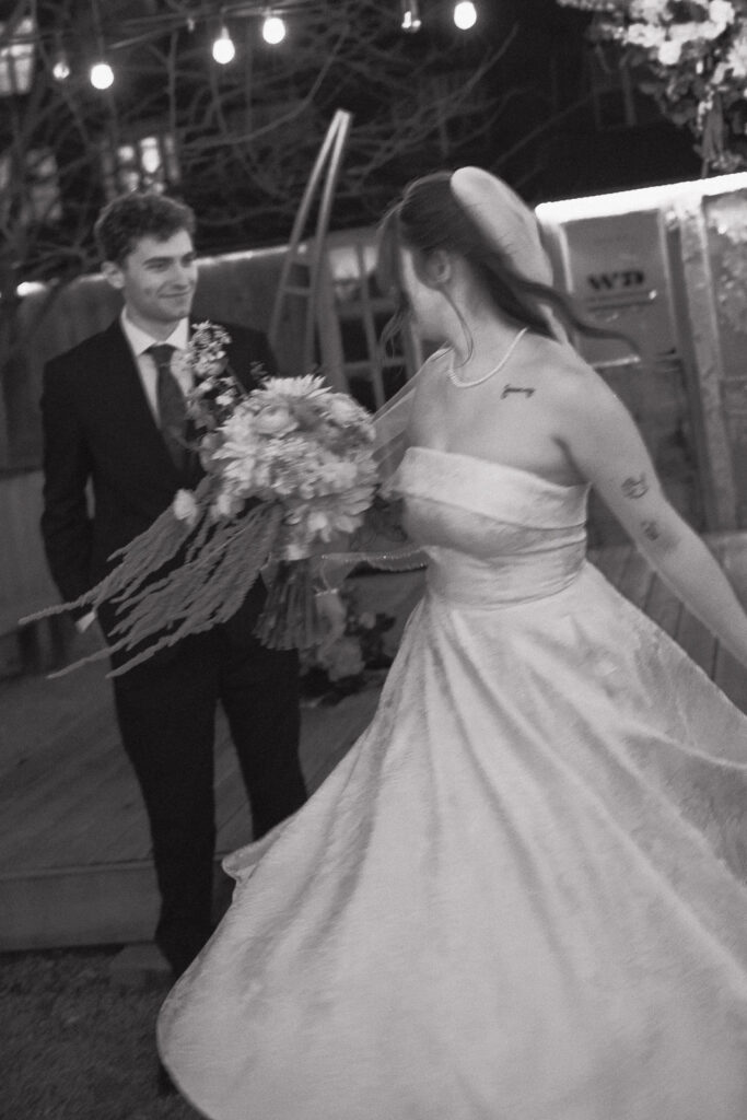 Documentary-style, true-to-color wedding photos from a unique Texas wedding at The Wild Detectives Bookstore in Dallas and The Thompson Hotel. Captured by a DFW wedding photographer, highlighting candid moments and cinematic charm.