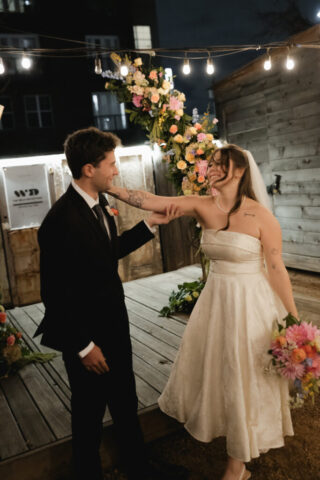 Documentary-style, true-to-color wedding photos from a unique Texas wedding at The Wild Detectives Bookstore in Dallas and The Thompson Hotel. Captured by a DFW wedding photographer, highlighting candid moments and cinematic charm.