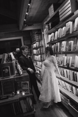 Documentary-style, true-to-color wedding photos from a unique Texas wedding at The Wild Detectives Bookstore in Dallas and The Thompson Hotel. Captured by a DFW wedding photographer, highlighting candid moments and cinematic charm.