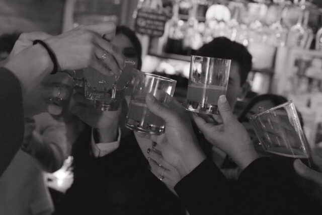 Documentary-style, true-to-color wedding photos from a unique Texas wedding at The Wild Detectives Bookstore in Dallas and The Thompson Hotel. Captured by a DFW wedding photographer, highlighting candid moments and cinematic charm.