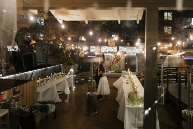 Documentary-style, true-to-color wedding photos from a unique Texas wedding at The Wild Detectives Bookstore in Dallas and The Thompson Hotel. Captured by a DFW wedding photographer, highlighting candid moments and cinematic charm.