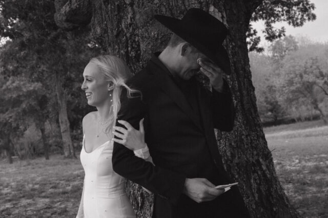 True-to-color, cinematic documentary-style wedding photos from a real Texas wedding at HR Ranch. Captured by a DFW wedding photographer, featuring rustic charm and candid moments.