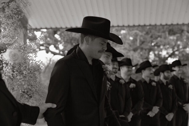 True-to-color, cinematic documentary-style wedding photos from a real Texas wedding at HR Ranch. Captured by a DFW wedding photographer, featuring rustic charm and candid moments.