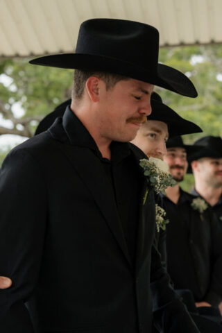 True-to-color, cinematic documentary-style wedding photos from a real Texas wedding at HR Ranch. Captured by a DFW wedding photographer, featuring rustic charm and candid moments.